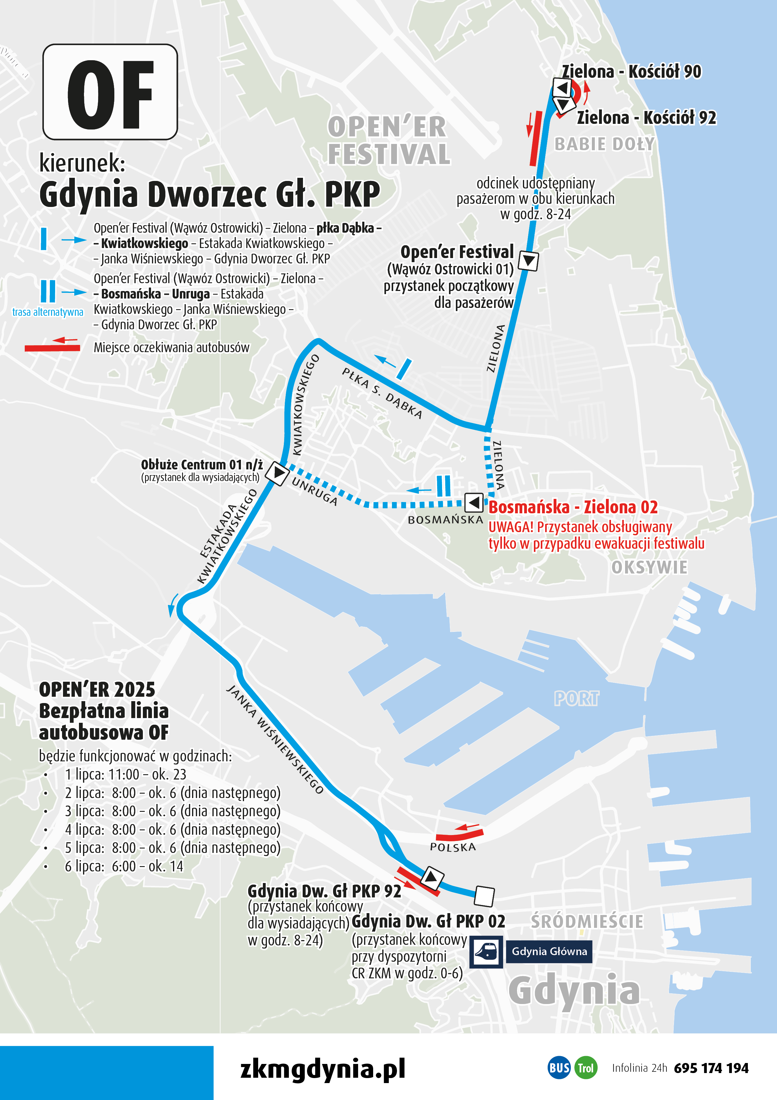 Bezpłatna linia autobusowa Open'er Festival