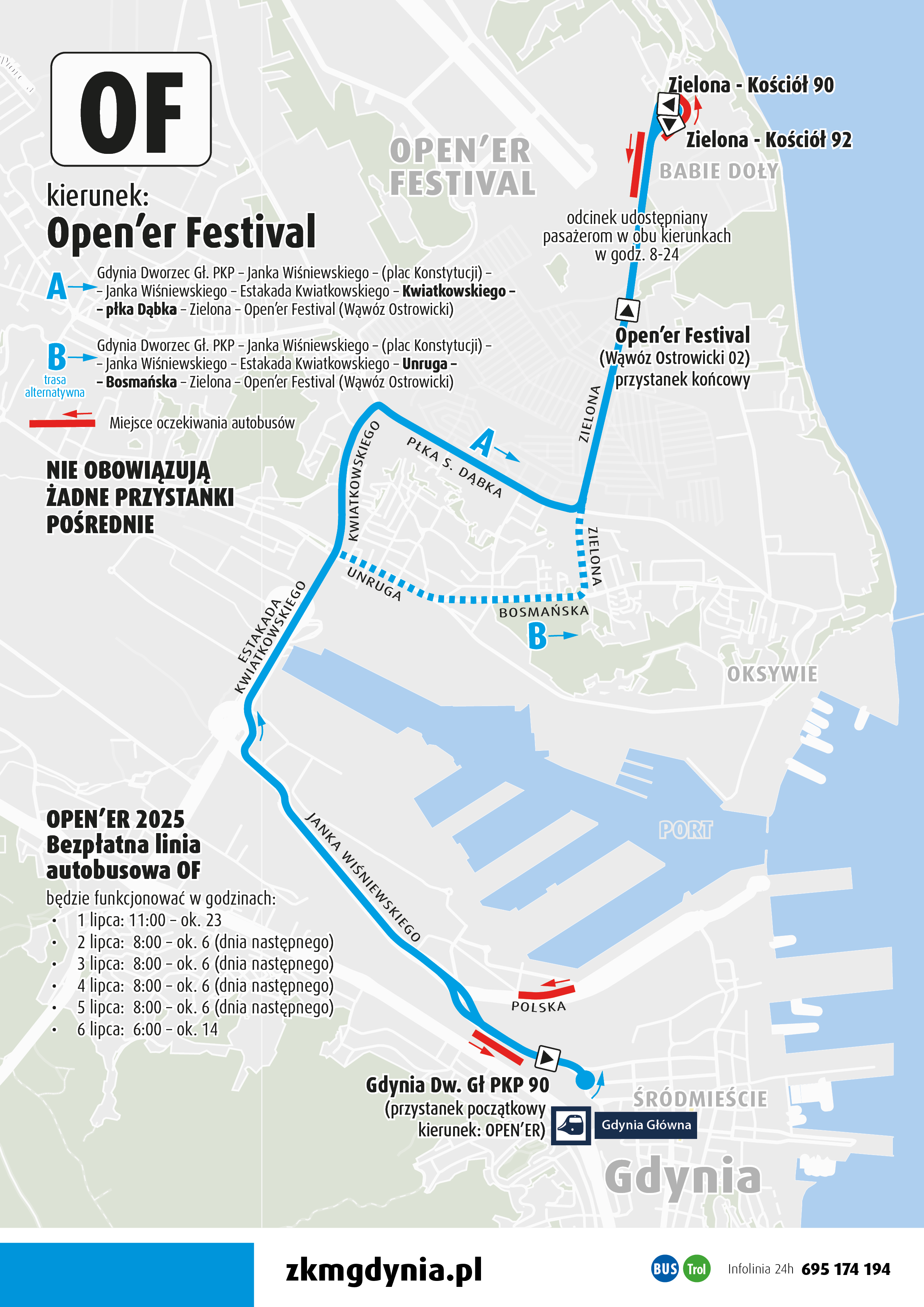 Bezpłatna linia autobusowa Open'er Festival